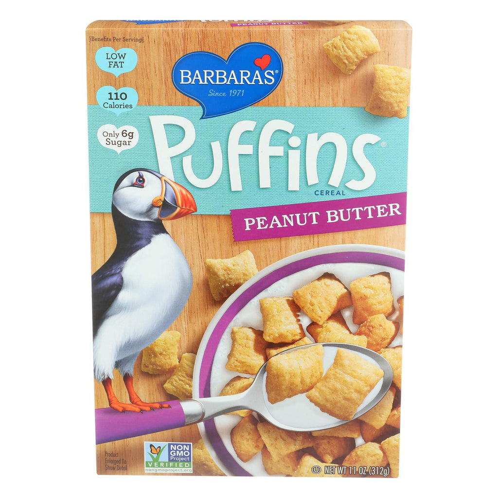 Barbara's Bakery Puffins Cereal - Peanut Butter - Case Of 12 - 11 Oz.