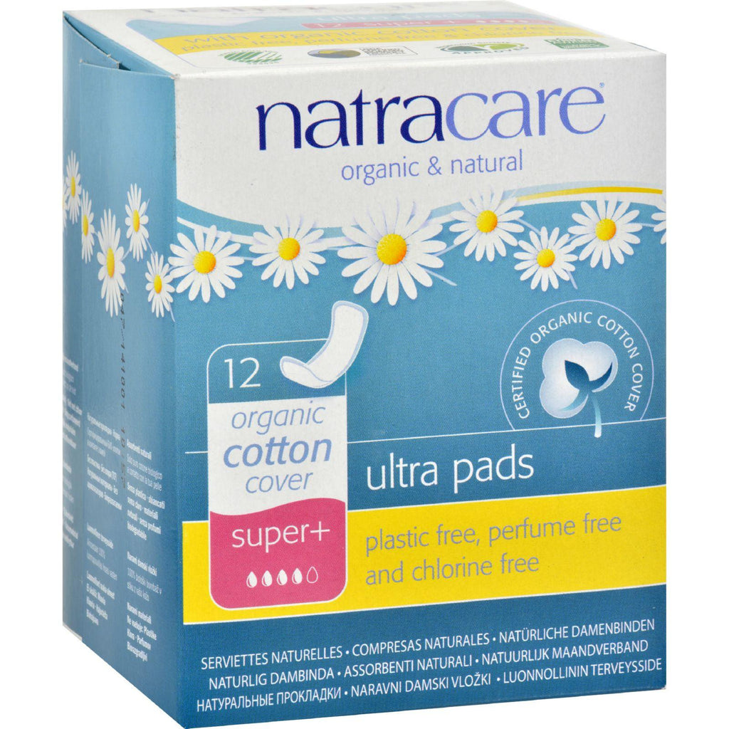 Natracare Natural Ultra Pads Super Plus W-organic Cotton Cover - 12 Pack