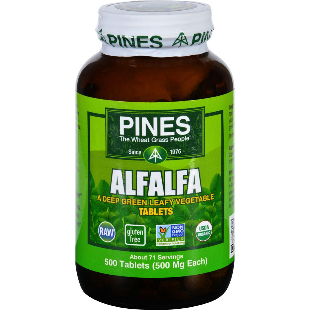 Pines International Alfalfa - Organic - Tablets - 500 Tablets