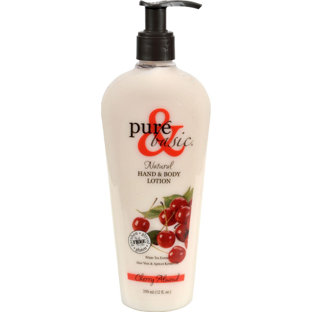 Pure And Basic Natural Bath And Body Lotion Cherry Almond - 12 Fl Oz