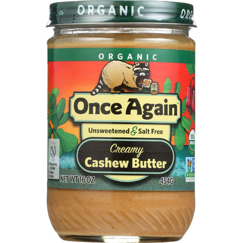 Once Again Cashew Butter - Organic - Creamy - 16 Oz - Case Of 12