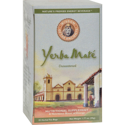 Wisdom Natural Yerba Mate Herbal Tea Unsweetened - 25 Tea Bags