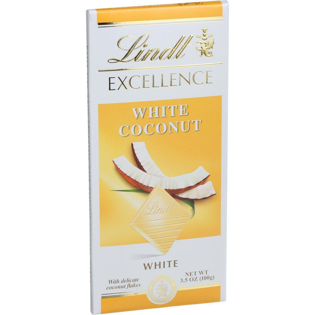 Lindt Chocolate Bar - White Chocolate - Coconut - 3.5 Oz Bars - Case Of 12