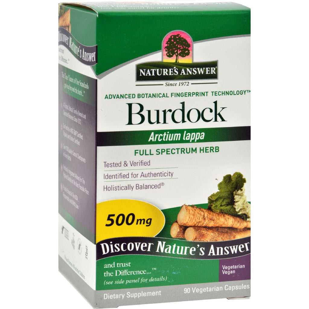 Nature's Answer Burdock Root - 90 Vegetarian Capsules