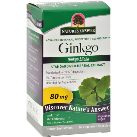 Nature's Answer Ginkgo Leaf Extract - 60 Vegetarian Capsules