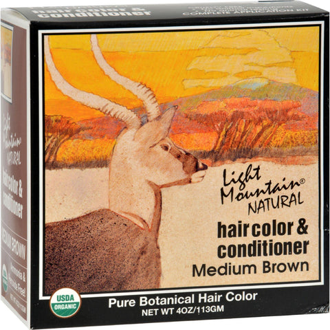 Light Mountain Natural Hair Color And Conditioner Medium Brown - 4 Fl Oz