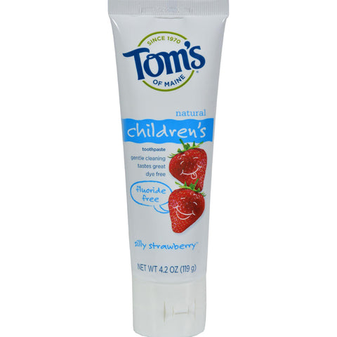 Tom's Of Maine Children's Natural Toothpaste Fluoride-free Silly Strawberry - 4.2 Oz - Case Of 6