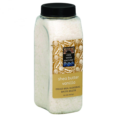 One With Nature Bath Salts - Dead Sea Mineral - Shea Butter Vanilla - 32 Oz
