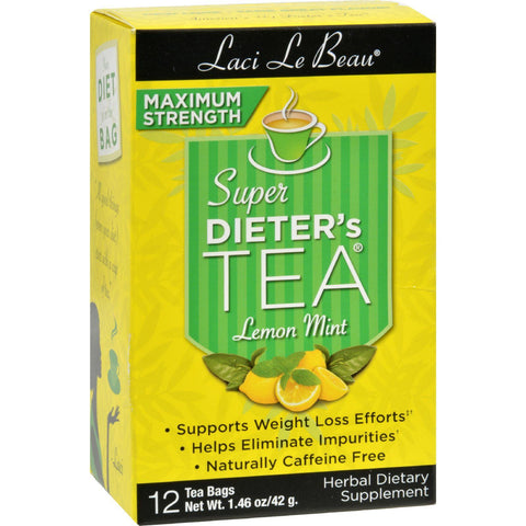 Laci Le Beau Maximum Strength Super Dieter's Tea Lemon Mint - 12 Tea Bags