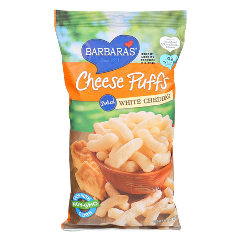 Barbara's Bakery Baked White Cheddar Cheese Puffs - Case Of 12 - 5.5 Oz.