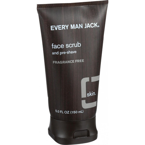 Every Man Jack Face Scrub And Pre Shave - Fragrance Free - 5 Oz
