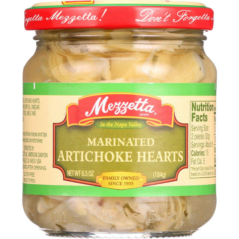 Mezzetta Artichoke Hearts - Marinated - Imported - 6.5 Oz - Case Of 12