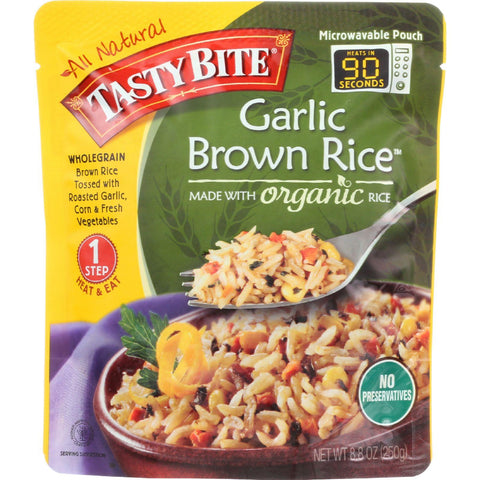 Tasty Bite Rice - Garlic Brown - 8.8 Oz - Case Of 6