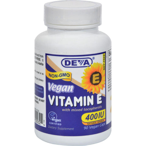 Deva Vegan Vitamin E With Mixed Tocopherols - 400 Iu - 90 Vegan Capsules