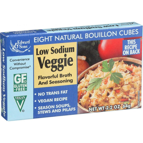 Edwards And Sons Natural Bouillon Cubes - Veggie - Low Sodium - 2.2 Oz - Case Of 12