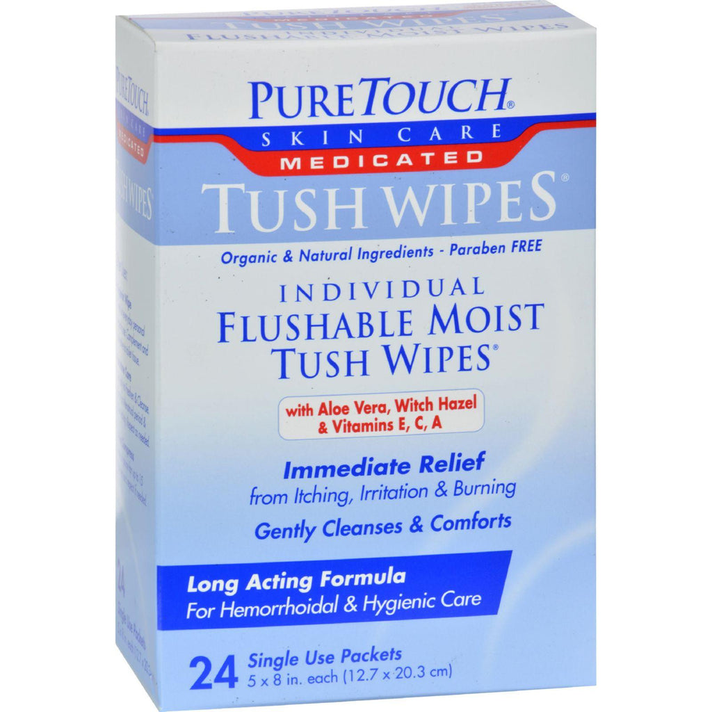 Puretouch Individual Flushable Moist Tush Wipes - 24 Packets