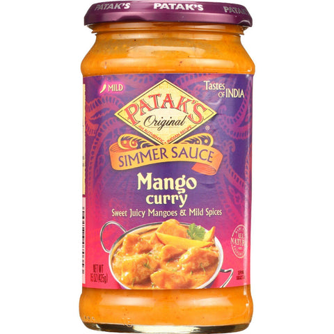 Pataks Simmer Sauce - Mango Curry - Mild - 15 Oz - Case Of 6
