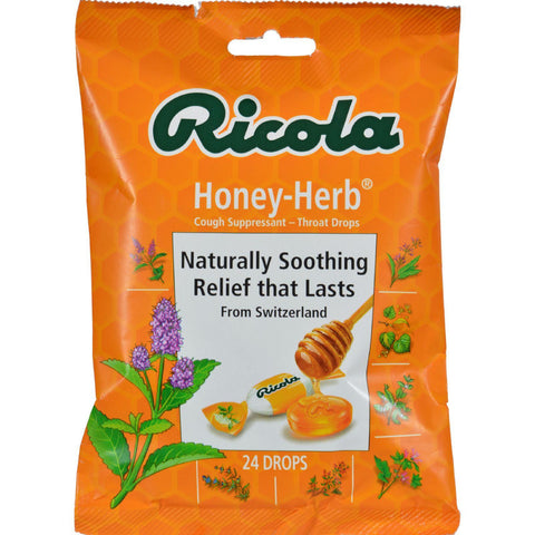 Ricola Herb Throat Drops Honey Herb - 24 Drops - Case Of 12