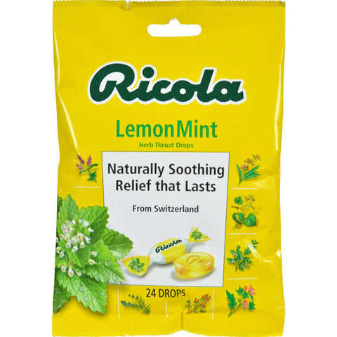 Ricola Herb Throat Drops Lemon Mint - 24 Drops - Case Of 12