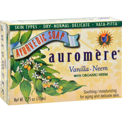 Auromere Bar Soap - Ayurvedic - Vanilla Neem - 2.75 Oz
