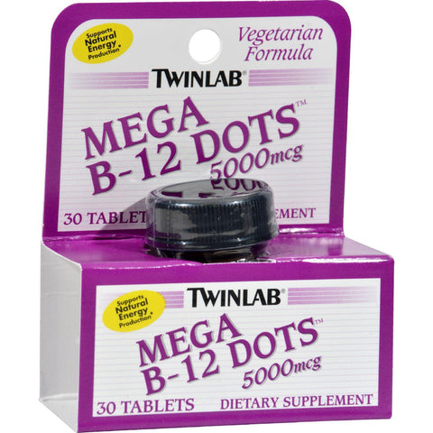 Twinlab Mega B-12 Dots - 5000 Mcg - 30 Tablets