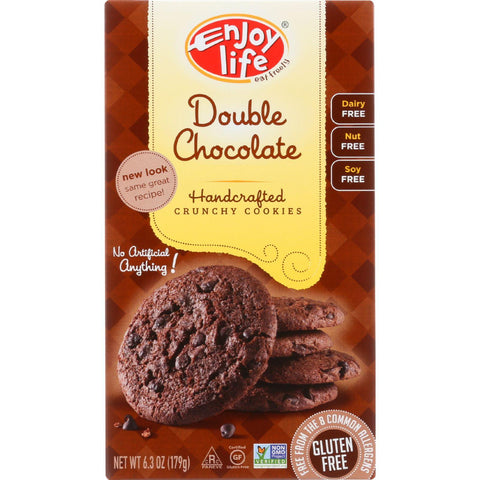 Enjoy Life Cookie - Crunchy - Double Chocolate - Gluten Free - 6.3 Oz - Case Of 6