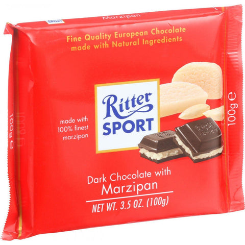 Ritter Sport Chocolate Bar - Dark Chocolate - Marzipan - 3.5 Oz Bars - Case Of 12