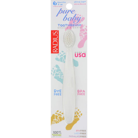Radius Pure Baby Toothbrush 6-18 Months - Ultra Soft - Case Of 6