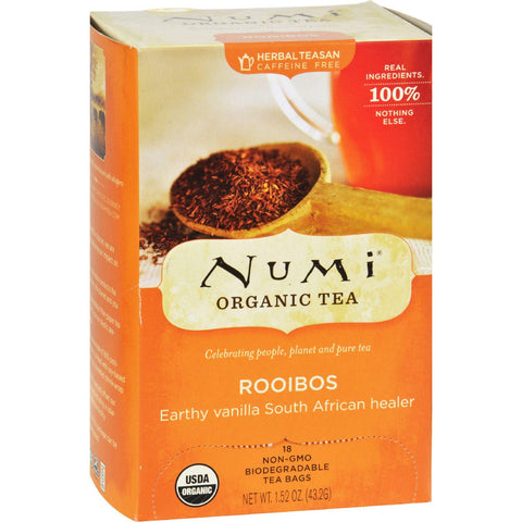 Numi Red Mellow Bush Rooibos Tea - 18 Tea Bags - Case Of 6