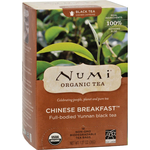 Numi Chinese Breakfast Yunnan Black Tea - 18 Tea Bags - Case Of 6