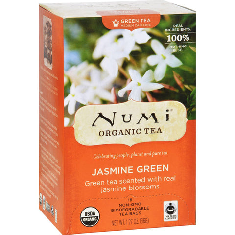 Numi Organic Tea Jasmine Green - 18 Tea Bags - Case Of 6