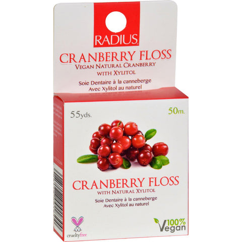 Radius Vegan Cranberry Floss - 55 Yards - Case Of 6