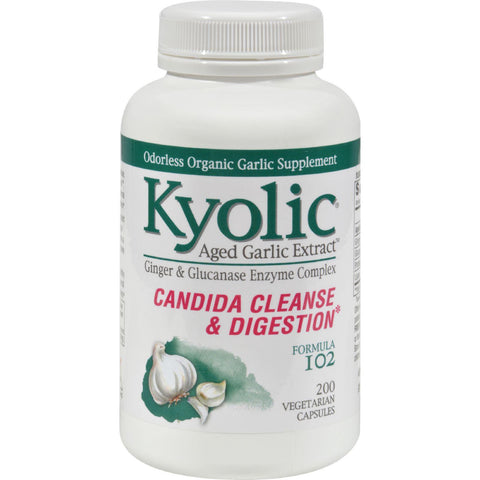 Kyolic Aged Garlic Extract Candida Cleanse And Digestion Formula102 - 200 Vegetarian Capsules