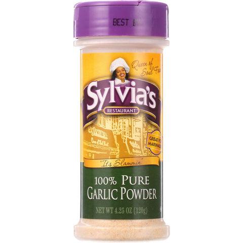 Sylvias Garlic Powder - 100 Percent Pure - 4.25 Oz - Case Of 12