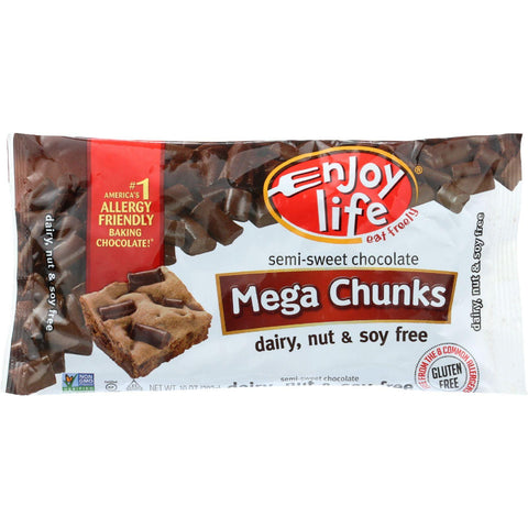 Enjoy Life Baking Chocolate - Mega Chunks - Semi-sweet - 10 Oz - Case Of 12