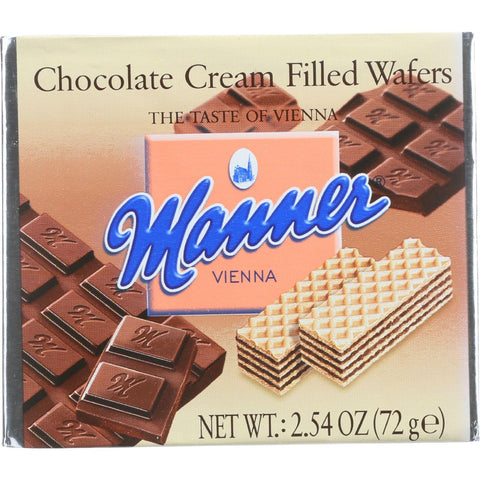 Manner Wafers - Chocolate Cream Filled - 2.54 Oz - Case Of 12