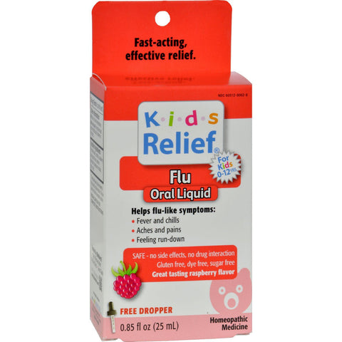 Homeolab Usa Kids Relief Flu For Kids 2-plus Raspberry - 0.85 Fl Oz