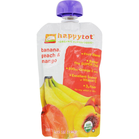 Happy Baby Happytot Organic Superfood Banana Peach And Mango - 4.22 Oz - Case Of 16