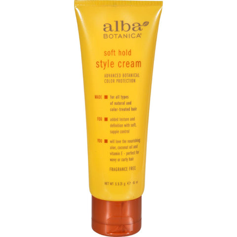 Alba Botanica Style Cream Soft Hold Fragrance Free - 4 Oz