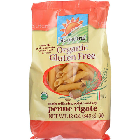 Bionaturae Pasta - Organic - Gluten Free - Penne Rigate - 12 Oz - Case Of 12
