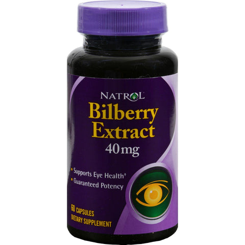 Natrol Bilberry Extract - 40 Mg - 60 Capsules