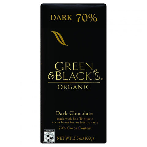 Green And Black's Organic Chocolate Bars - Dark Chocolate - 70 Percent Cacao - 3.5 Oz Bars - Case Of 10