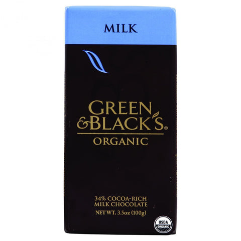 Green And Black's Organic Chocolate Bars - Milk Chocolate - 34 Percent Cacao - 3.5 Oz Bars - Case Of 10
