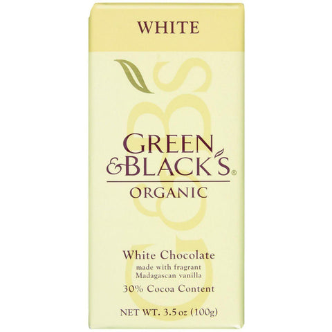 Green And Black's Organic Chocolate Bars - White Chocolate - 30 Percent Cacao - 3.5 Oz Bars - Case Of 10
