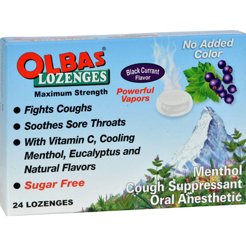 Olbas Lozenges Sugar-free Black Currant - 24 Lozenges - Case Of 12