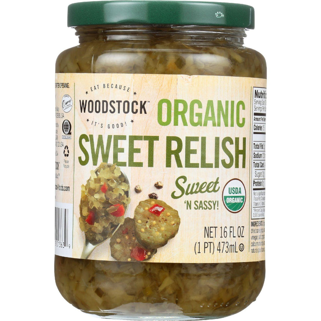 Woodstock Relish - Organic - Sweet - 16 Oz - Case Of 12