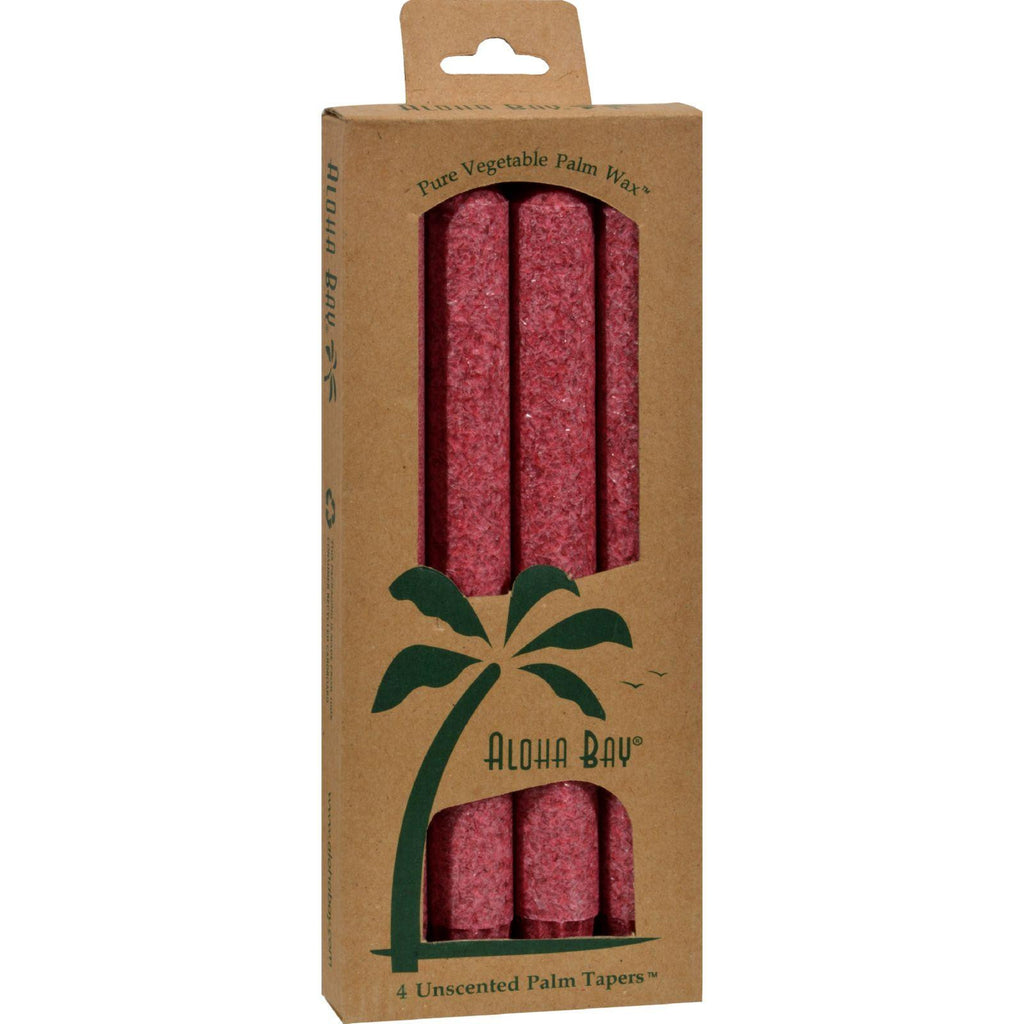 Aloha Bay Palm Tapers Burgundy - 4 Candles