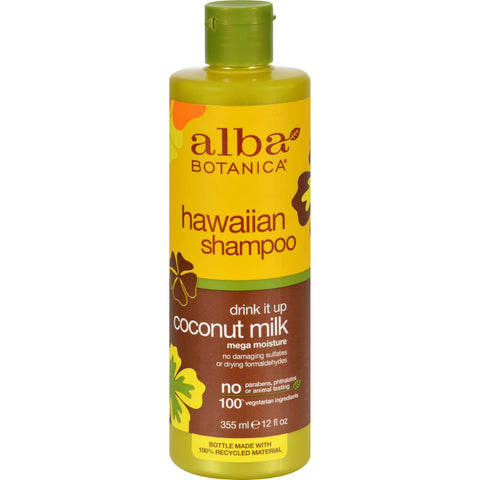 Alba Botanica Natural Hawaiian Shampoo Drink It Up Coconut Milk - 12 Fl Oz