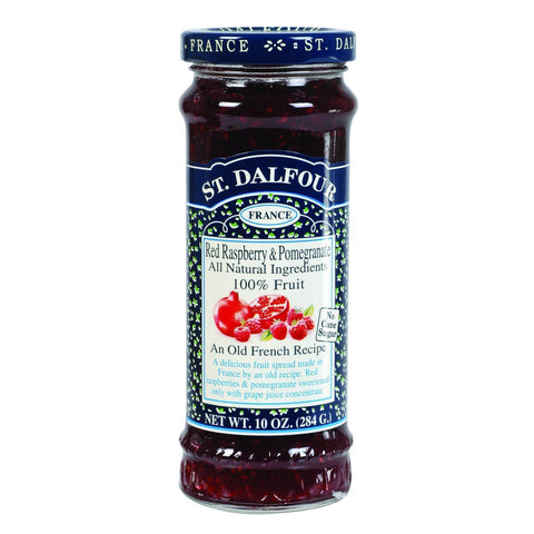 St Dalfour Fruit Spread - Deluxe - 100 Percent Fruit - Raspberry And Pomegranate - 10 Oz - Case Of 6