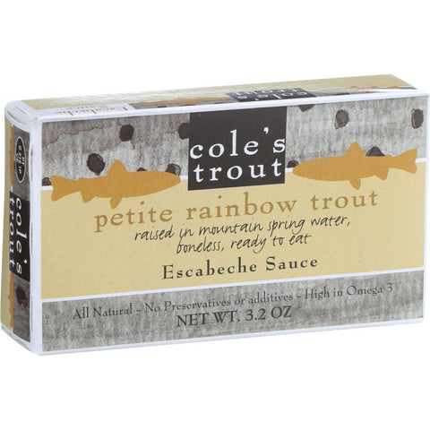 Cole's Petite Rainbow Trout In Escabeche Sauce - 3.2 Oz - Case Of 10